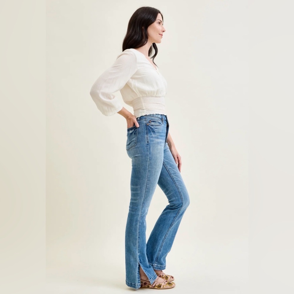 Judy Blue Slim Boot Jeans Womens 14W Nova High Waist Tummy Control Stretch Retro